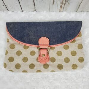 Tulu Ramona Clutch Purse Coral Polka Dot